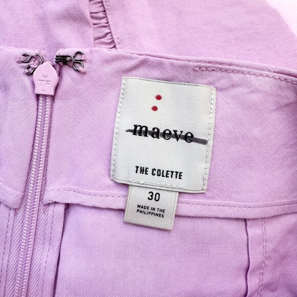 NWT Anthropologie The Colette Ruffle Hem Linen Wide Leg Crop Pants Pink 30 Magic - Picture 6 of 11